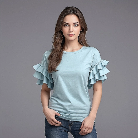 Ruffle Sleeve T Shirt Exporter In Bangladesh